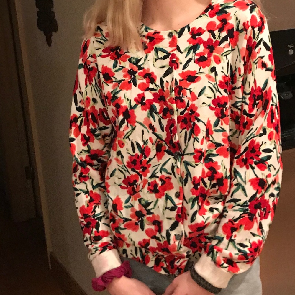Lands End Cardigan Sweater. Size Medium 10-12